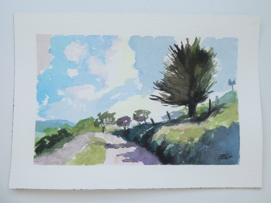 Road in watercolor