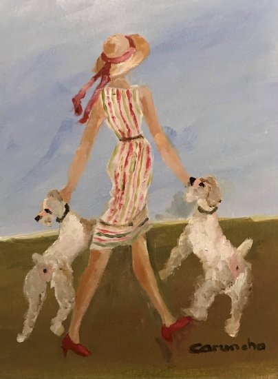 Señora con perros