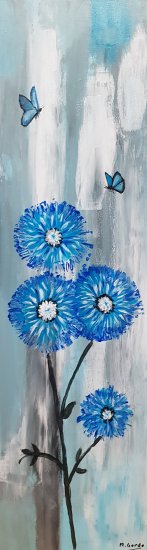 24 blue flowers
