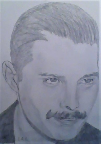 Retrato del cantante Freddie Mercury