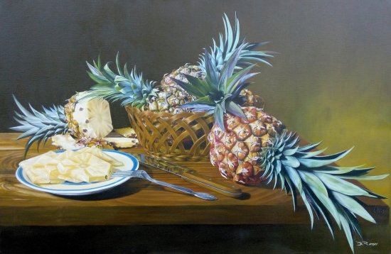 Basket with Pineapples