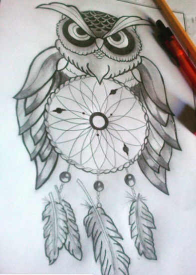 STL file Owl dream Catcher (Buho, lechuza, atrapasueños). Arte 2D