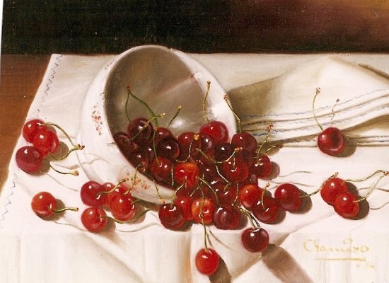LYING CUP AND CHERRIES