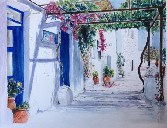 Una calle de Mykonos