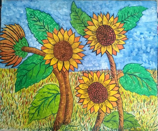 sunflowers and weeds