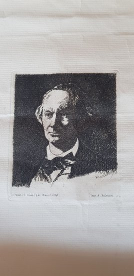 Charles Baudelaire of face. Edouard Manet. 1865