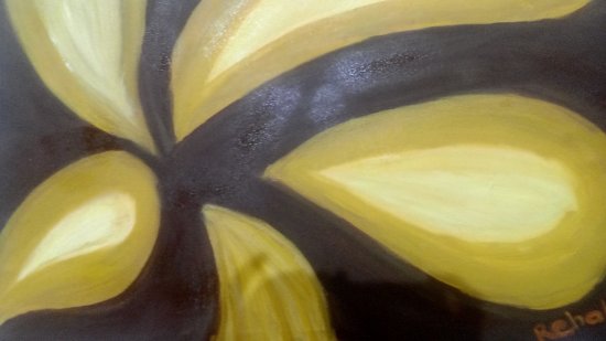 An Abstract painting of two colors-Yellow and Brown