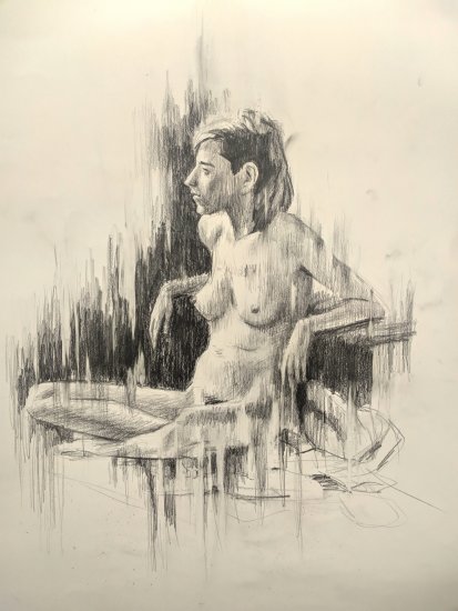 Female human figure. original drawings online