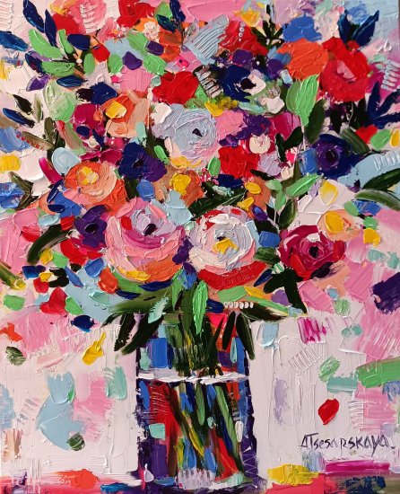 Flowers in vase 100×81