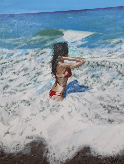Girl on the beach of Pinedo